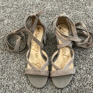 Sam Edelman tan block strappy heels